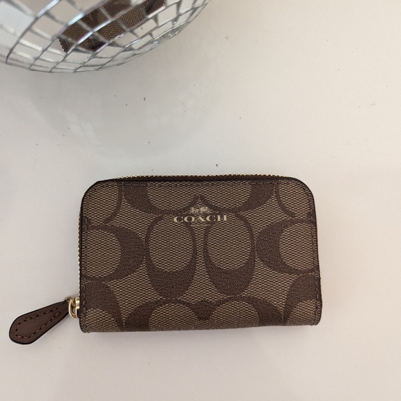 Coach EUC Signature Brown Monogram Small Card Holder Perfect Condition - Picture 4 of 9